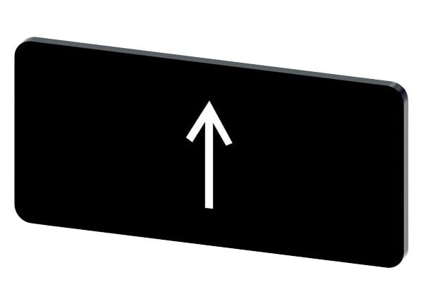 SIEMENS - Bezeichnungsschild 12,5x27mm, Schild schwarz, Symbol: Pfeilrichtung nach oben