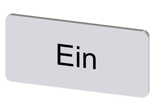 SIEMENS - Bezeichnungsschild 12,5x27mm, Schild silber, Beschriftung: Ein