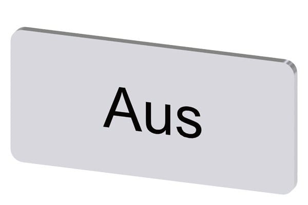 SIEMENS - Bezeichnungsschild 12,5x27mm, Schild silber, Beschriftung: Aus