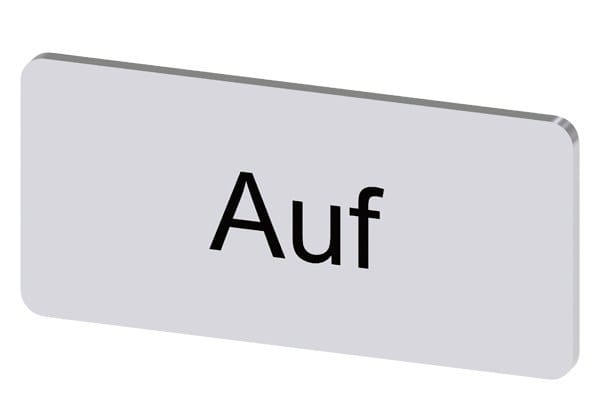 SIEMENS - Bezeichnungsschild 12,5x27mm, Schild silber, Beschriftung: Auf