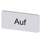 SIEMENS - Bezeichnungsschild 12,5x27mm, Schild silber, Beschriftung: Auf