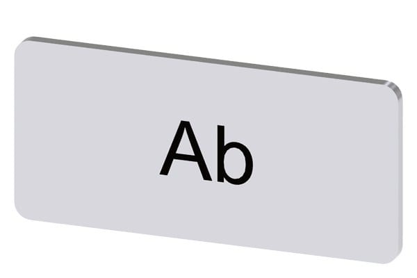 SIEMENS - Bezeichnungsschild 12,5x27mm, Schild silber, Beschriftung: Ab