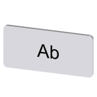 SIEMENS - Bezeichnungsschild 12,5x27mm, Schild silber, Beschriftung: Ab