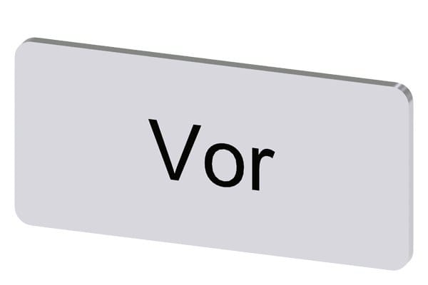 SIEMENS - Bezeichnungsschild 12,5x27mm, Schild silber, Beschriftung: Vor
