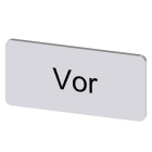 SIEMENS - Bezeichnungsschild 12,5x27mm, Schild silber, Beschriftung: Vor