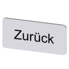 SIEMENS - Bezeichnungsschild 12,5x27mm, Schild silber, Beschriftung: Zurück
