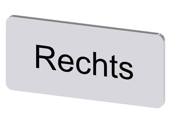SIEMENS - Bezeichnungsschild 12,5x27mm, Schild silber, Beschriftung: Rechts