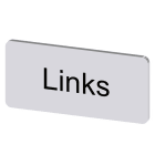 SIEMENS - Bezeichnungsschild 12,5x27mm, Schild silber, Beschriftung: Links