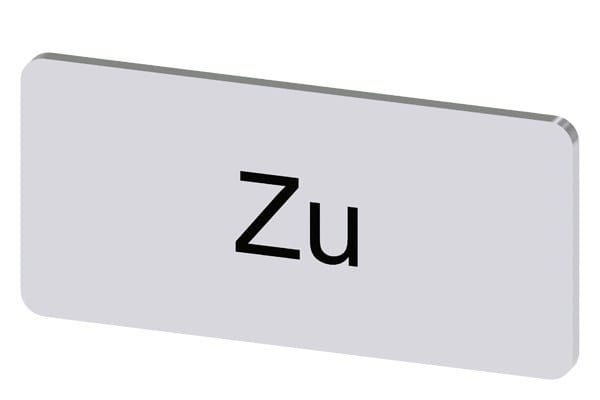 SIEMENS - Bezeichnungsschild 12,5x27mm, Schild silber, Beschriftung: Zu