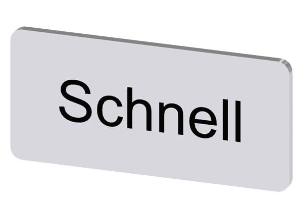 SIEMENS - Bezeichnungsschild 12,5x27mm, Schild silber, Beschriftung: schnell