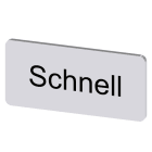 SIEMENS - Bezeichnungsschild 12,5x27mm, Schild silber, Beschriftung: schnell