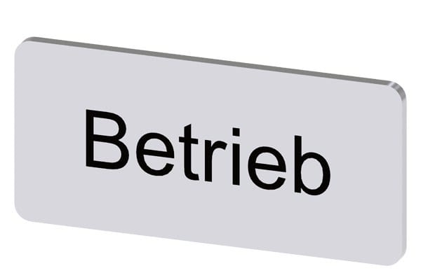 SIEMENS - Bezeichnungsschild 12,5x27mm, Schild silber, Beschriftung: Betrieb
