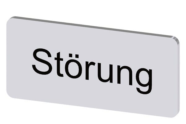 SIEMENS - Bezeichnungsschild 12,5x27mm, Schild silber, Beschriftung: Störung
