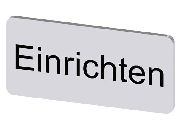 SIEMENS - Bezeichnungsschild 12,5x27mm, Schild silber, Beschriftung: Einrichten