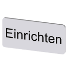 SIEMENS - Bezeichnungsschild 12,5x27mm, Schild silber, Beschriftung: Einrichten