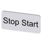 SIEMENS - Bezeichnungsschild 12,5x27mm, Schild silber, Beschriftung: Stop Start
