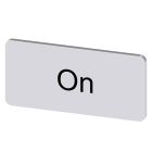 SIEMENS - Bezeichnungsschild 12,5x27mm, Schild silber, Beschriftung: On
