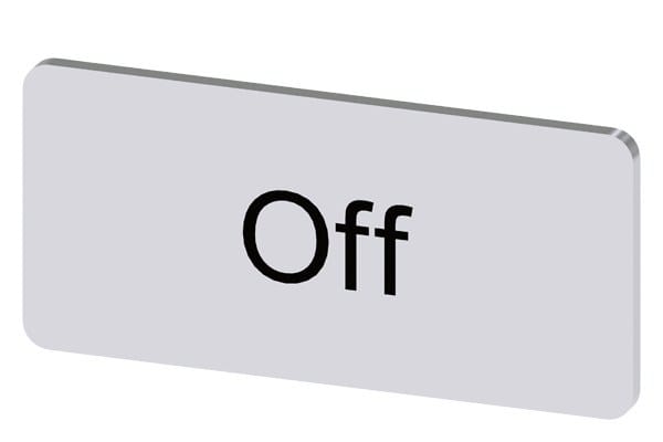 SIEMENS - Bezeichnungsschild 12,5x27mm, Schild silber, Beschriftung: Off
