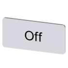 SIEMENS - Bezeichnungsschild 12,5x27mm, Schild silber, Beschriftung: Off