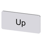 SIEMENS - Bezeichnungsschild 12,5x27mm, Schild silber, Beschriftung: Up