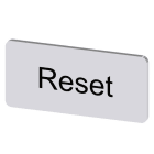 SIEMENS - Bezeichnungsschild 12,5x27mm, Schild silber, Beschriftung: Reset