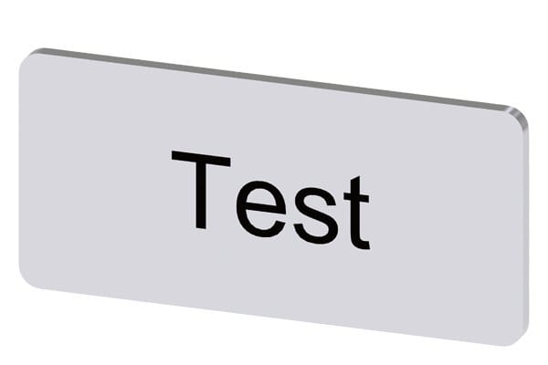 SIEMENS - Bezeichnungsschild 12,5x27mm, Schild silber, Beschriftung: Test