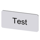 SIEMENS - Bezeichnungsschild 12,5x27mm, Schild silber, Beschriftung: Test