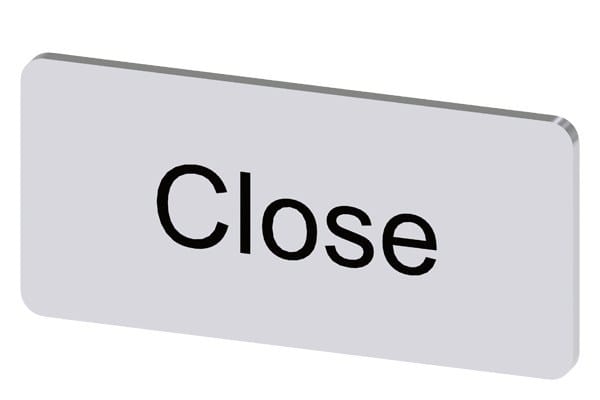 SIEMENS - Bezeichnungsschild 12,5x27mm, Schild silber, Beschriftung: Close