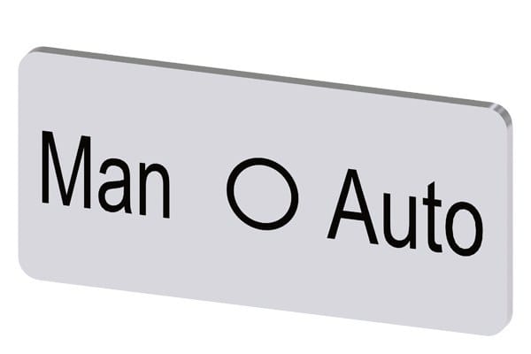 SIEMENS - Bezeichnungsschild 12,5x27mm, Schild silber, Beschriftung: Man-O-Auto
