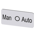 SIEMENS - Bezeichnungsschild 12,5x27mm, Schild silber, Beschriftung: Man-O-Auto