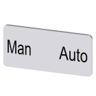 SIEMENS - Bezeichnungsschild 12,5x27mm, Schild silber, Beschriftung: MAN Auto