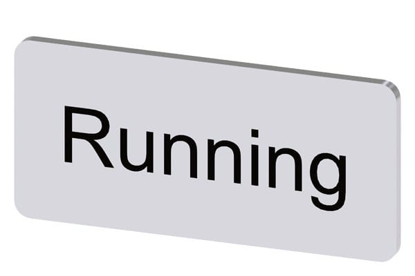 SIEMENS - Bezeichnungsschild 12,5x27mm, Schild silber, Beschriftung: Running