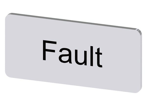 SIEMENS - Bezeichnungsschild 12,5x27mm, Schild silber, Beschriftung: Fault
