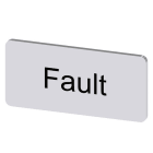 SIEMENS - Bezeichnungsschild 12,5x27mm, Schild silber, Beschriftung: Fault