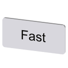 SIEMENS - Bezeichnungsschild 12,5x27mm, Schild silber, Beschriftung: Fast