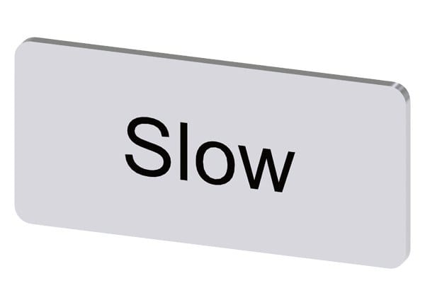 SIEMENS - Bezeichnungsschild 12,5x27mm, Schild silber, Beschriftung: Slow