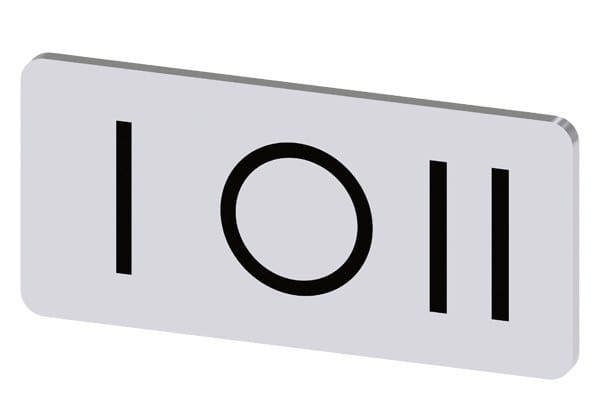 SIEMENS - Bezeichnungsschild 12,5x27mm, Schild silber, Symbol: I* O II