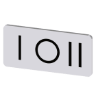 SIEMENS - Bezeichnungsschild 12,5x27mm, Schild silber, Symbol: I* O II