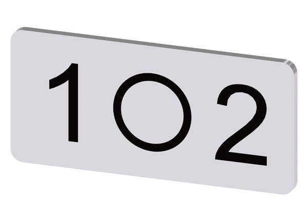 SIEMENS - Bezeichnungsschild 12,5x27mm, Schild silber, Symbol: 1 O 2