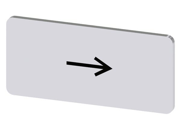 SIEMENS - Bezeichnungsschild 12,5x27mm, Schild silber, Symbol: Pfeilrichtung rechts
