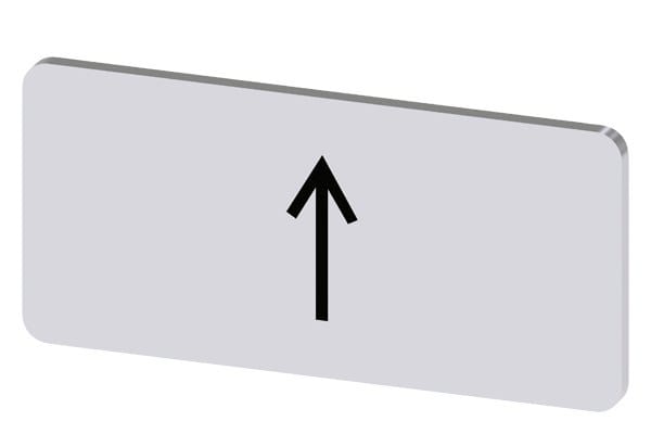 SIEMENS - Bezeichnungsschild 12,5x27mm, Schild silber, Symbol: Pfeilrichtung nach oben