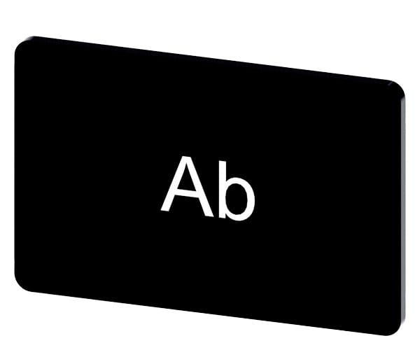 SIEMENS - Bezeichnungsschild 17,5x27mm, Schild schwarz, Beschriftung: Ab