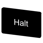 SIEMENS - Bezeichnungsschild 17,5x27mm, Schild schwarz, Beschriftung: Halt
