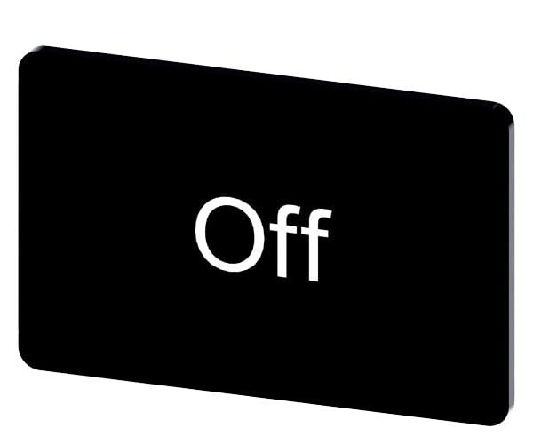 SIEMENS - Bezeichnungsschild 17,5x27mm, Schild schwarz, Beschriftung: Off