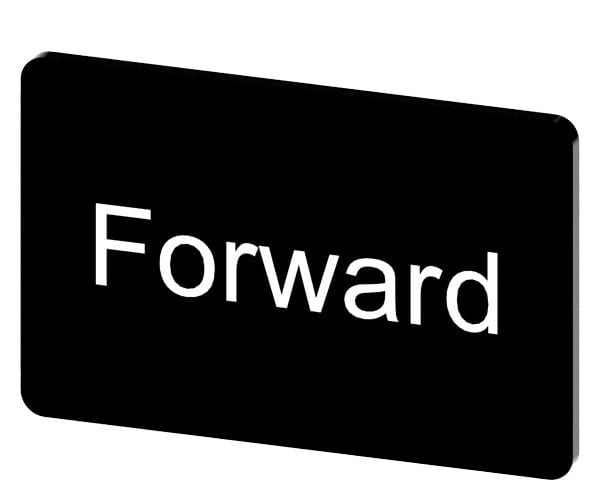 SIEMENS - Bezeichnungsschild 17,5x27mm, Schild schwarz, Beschriftung: Forward