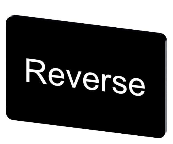 SIEMENS - Bezeichnungsschild 17,5x27mm, Schild schwarz, Beschriftung: Reverse
