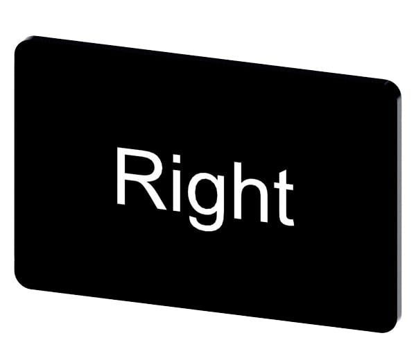 SIEMENS - Bezeichnungsschild 17,5x27mm, Schild schwarz, Beschriftung: Rechts