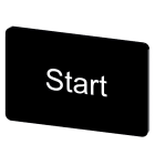 SIEMENS - Bezeichnungsschild 17,5x27mm, Schild schwarz, Beschriftung: Start