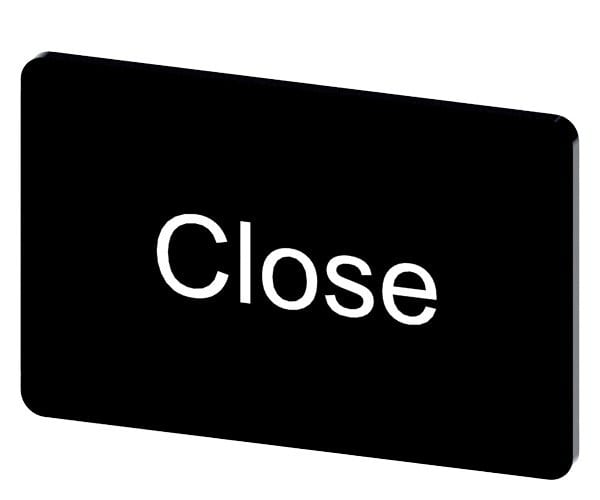 SIEMENS - Bezeichnungsschild 17,5x27mm, Schild schwarz, Beschriftung: Close