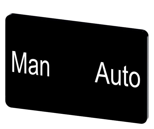 SIEMENS - Bezeichnungsschild 17,5x27mm, Schild schwarz, Beschriftung: MAN Auto